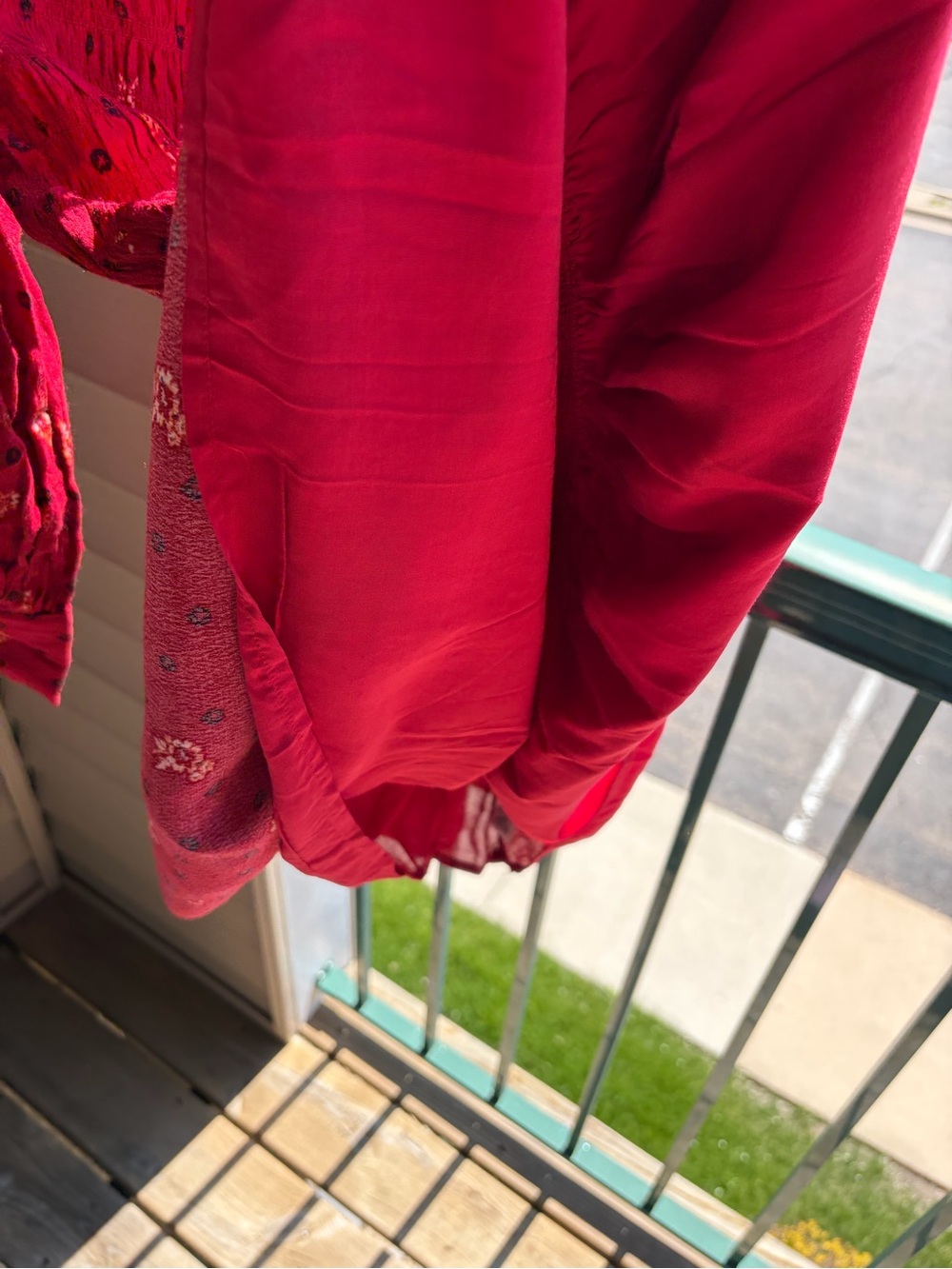 🆕🌹Free People Ruby Combo Smocked Mini Dress Boho Long Sleeve Red Floral XL Chic - Picture 11 of 17